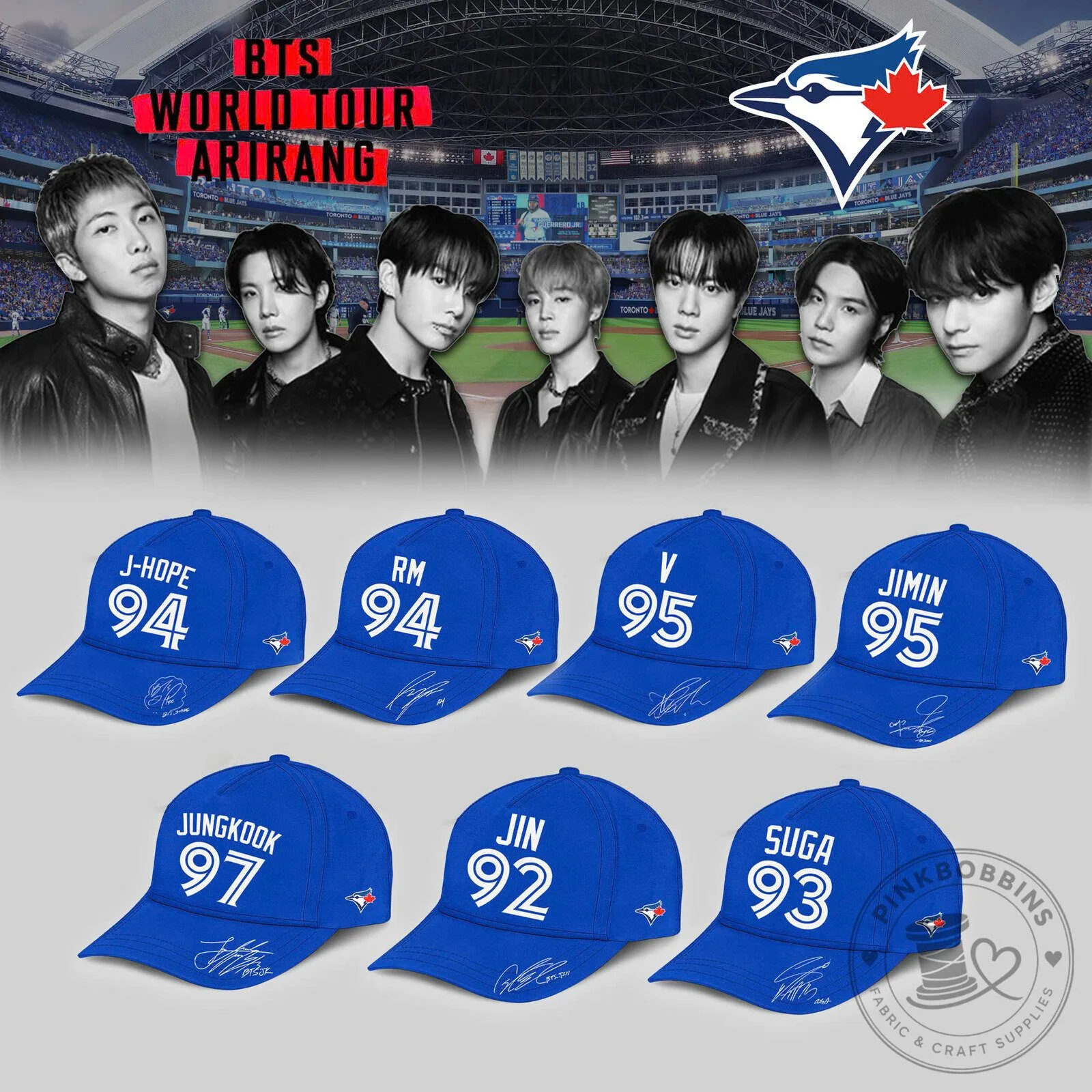 TBJ x BTS World Tour 2026 Limited Edition Cap - Pink Bobbins