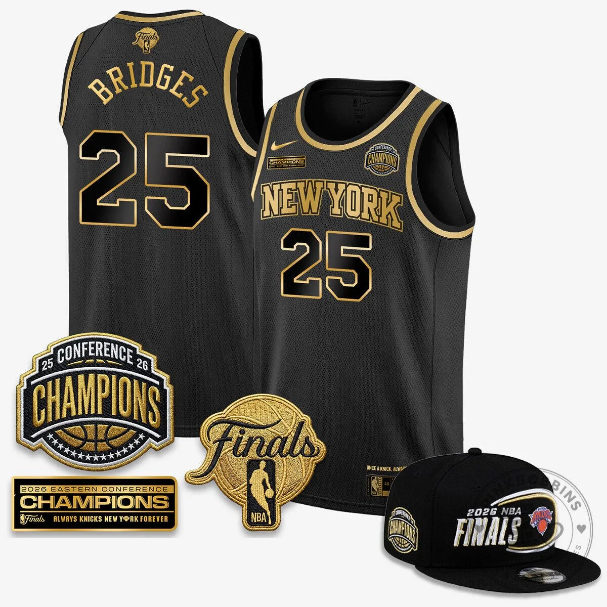 New York Knicks Brunson 11 Black 2026 Finals Champions Basketball